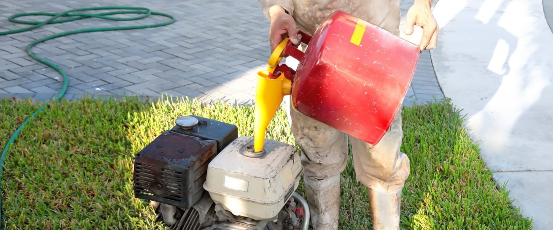 How do you adjust the pressure on a gas powered pressure washer?