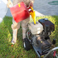 How do you adjust the pressure on a gas powered pressure washer?