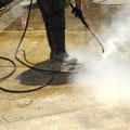 Are there any special considerations when using a hot water pressure washer?